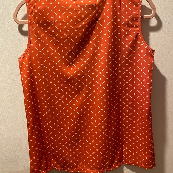 Cream and orange silky boho top multicolored embroidery - Picture 3 of 3